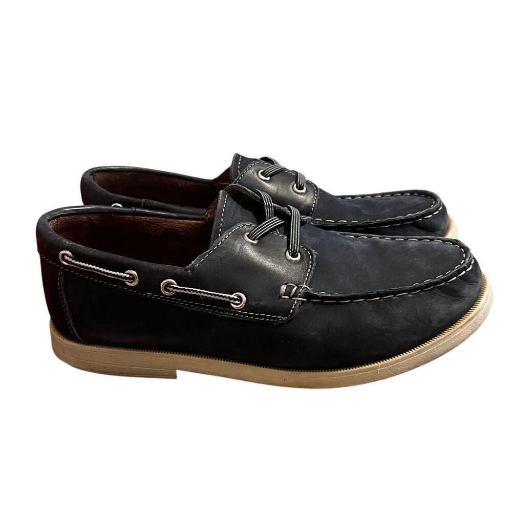 Florsheim Kids Size 6.5 M Croquet Boat JR Navy Nubuck Leather